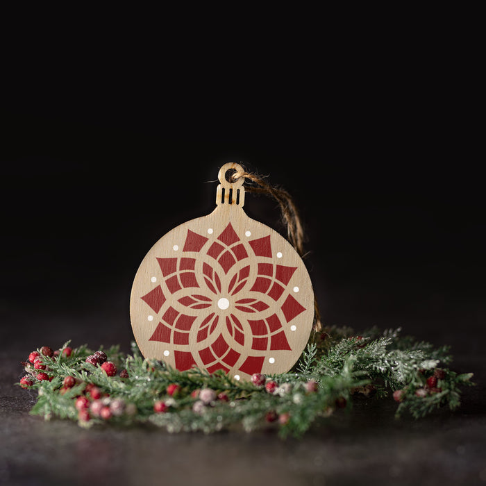 Poinsettia Christmas Ornament Stencil