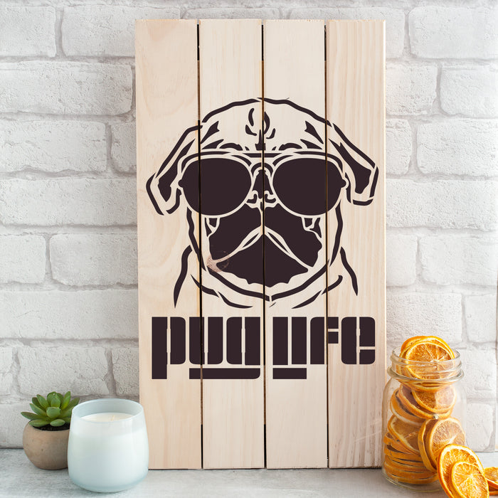 Pug Life Sunglasses Stencil
