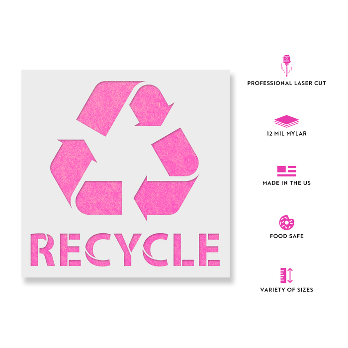 Recycle With Text Stencil