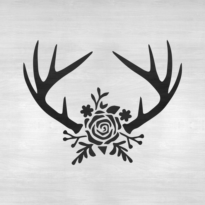 Rose Antlers Stencil