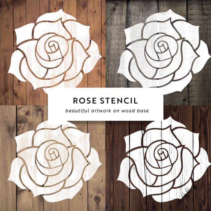 Rose Stencils 4inch Reusable Flower Stencils for Painting on Wood