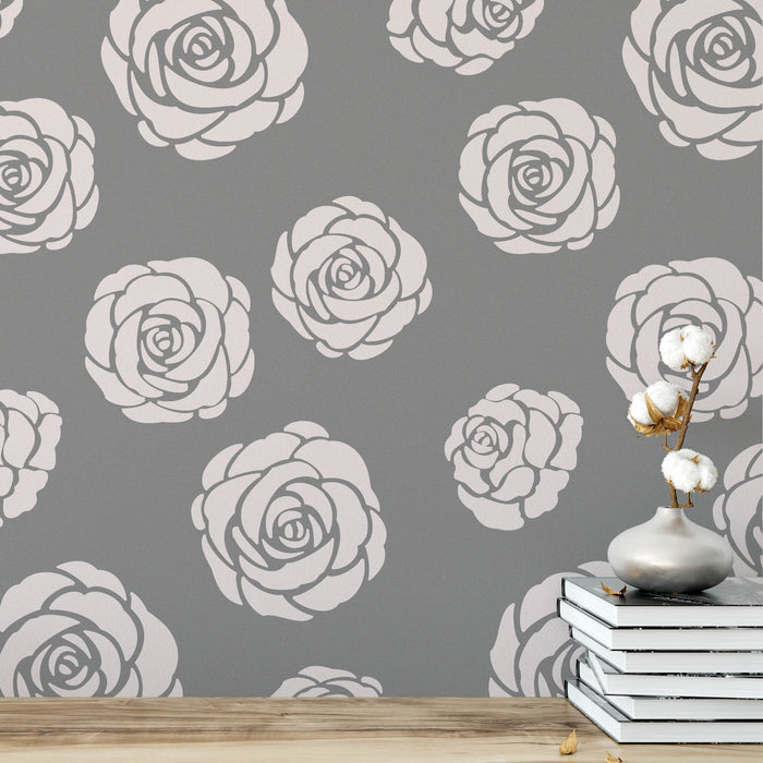 Roses Pattern Wall Stencil