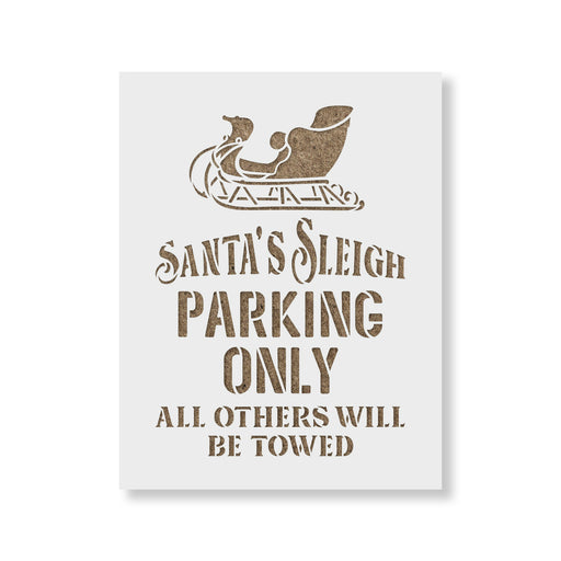 Santas Sleigh Parking Christmas Sign Stencil
