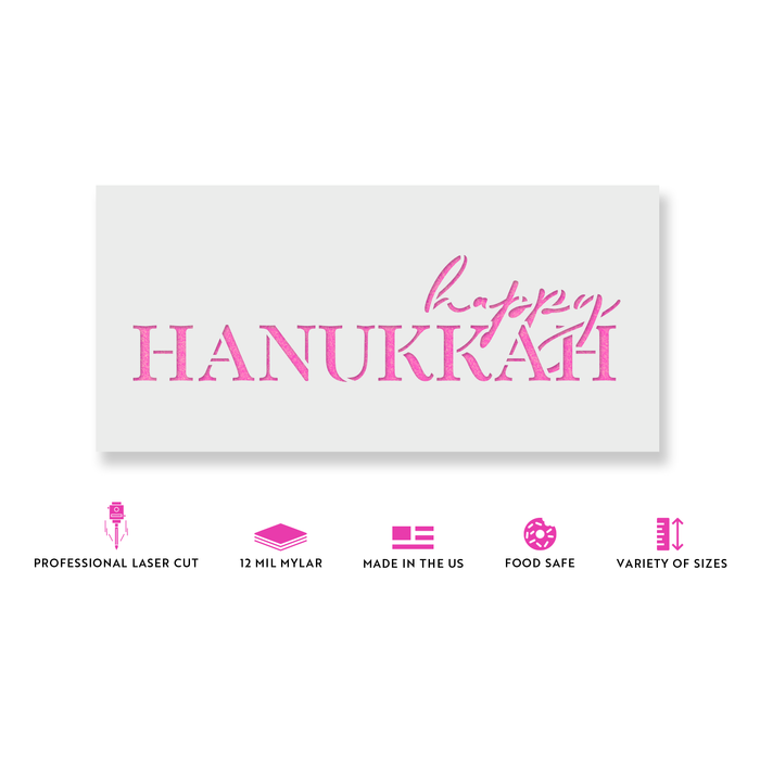 Simple Happy Hanukkah Stencil