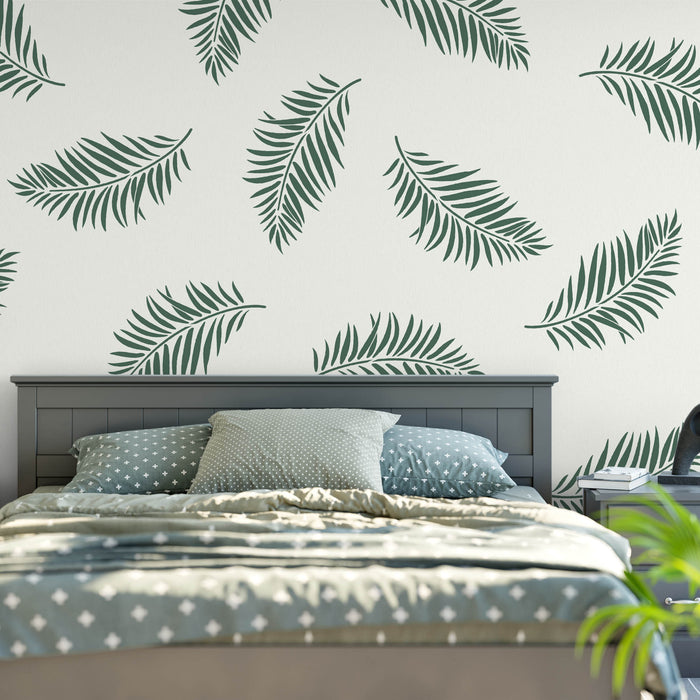 Single Palm Leaf Pattern Wall Stencil