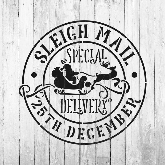 Sleigh Mail Stencil
