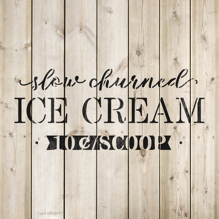 Slow Churned Ice Cream Stencil