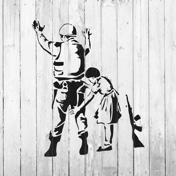 Soldier Girl Banksy Stencil