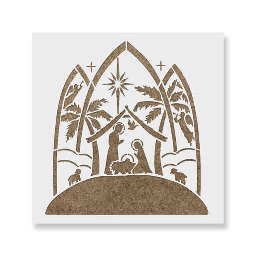 Stained Glass Nativity Stencil