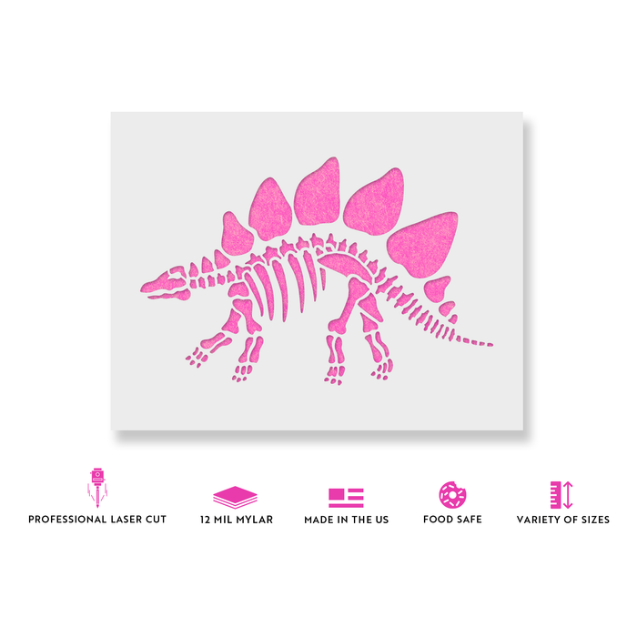 Stegosaurus Dinosaur Skeleton Stencil