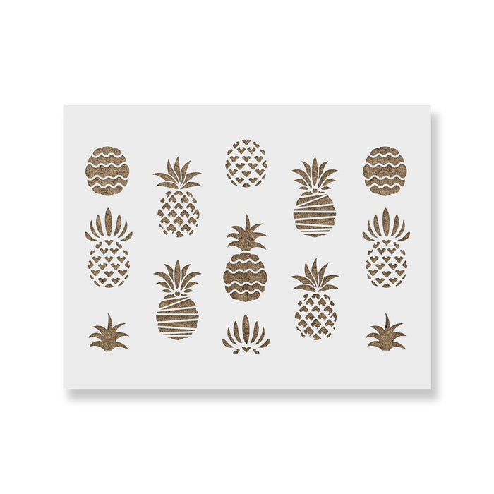 Styled Pineapple Pattern Wall Stencil