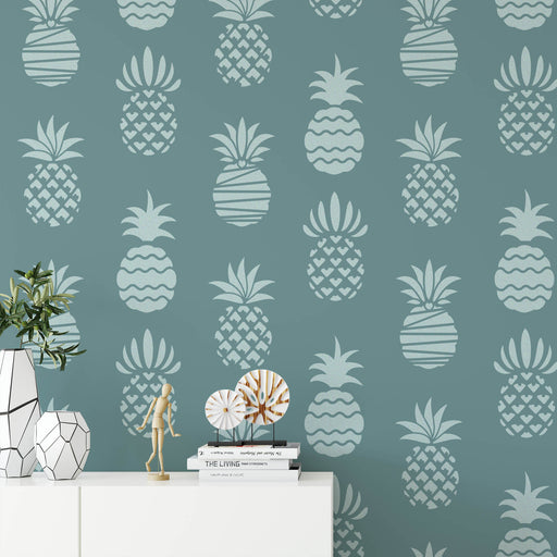 Styled Pineapple Pattern Wall Stencil