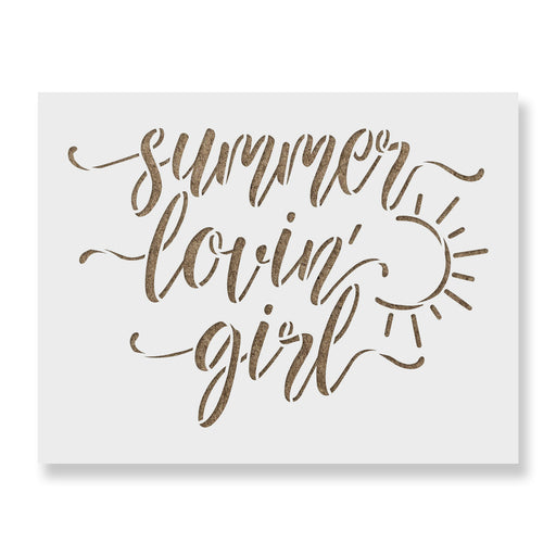 Summer Lovin Girl Stencil