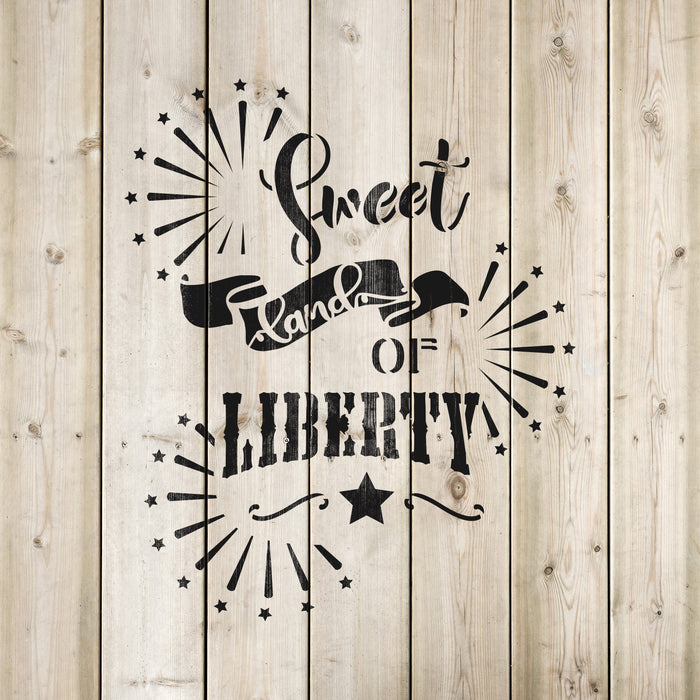 Sweet Land Of Liberty Fireworks Stencil