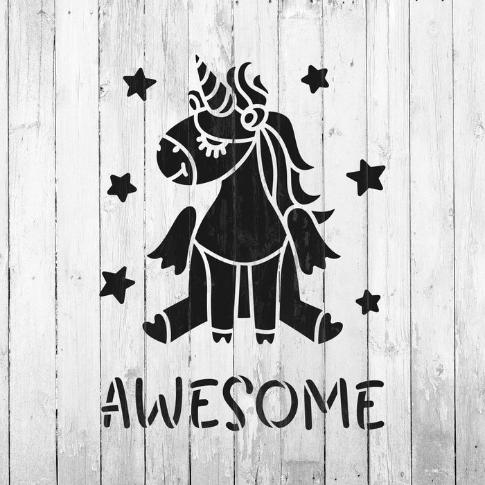 Unicorn Awesome Stencil