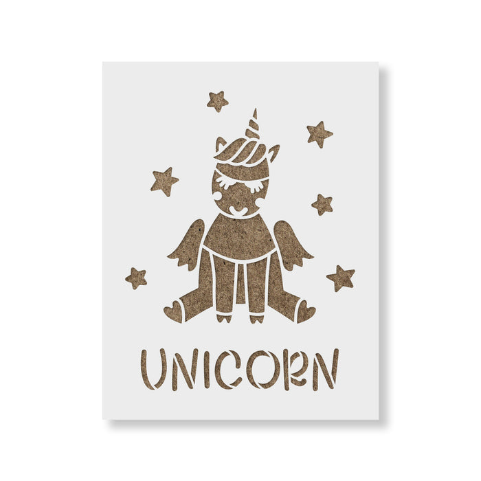 Unicorn With Stars Stencil