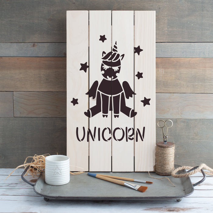 Unicorn With Stars Stencil