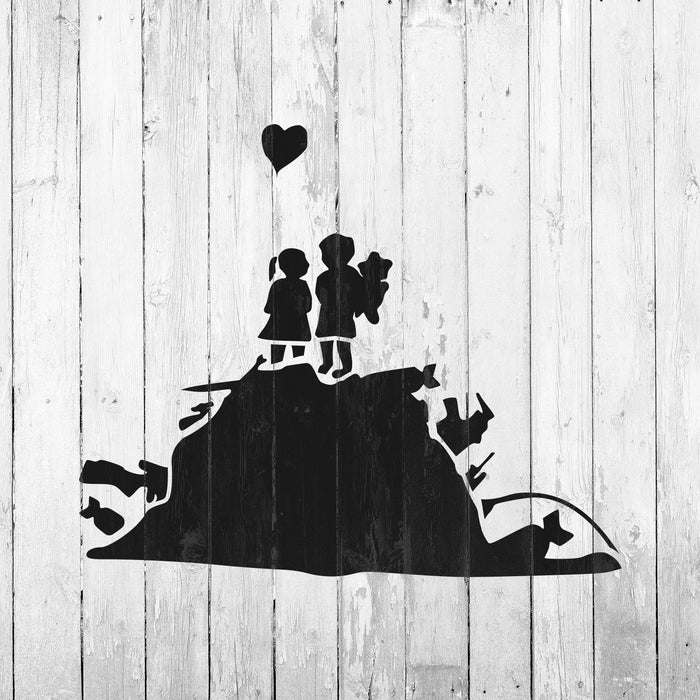 Us And Them Banksy Stencil