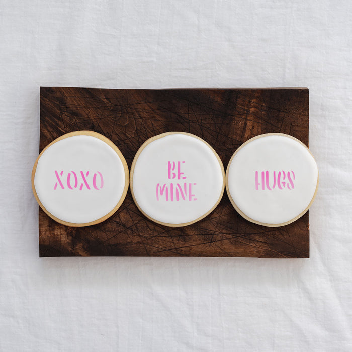 Valentine Sayings Cookie Stencil