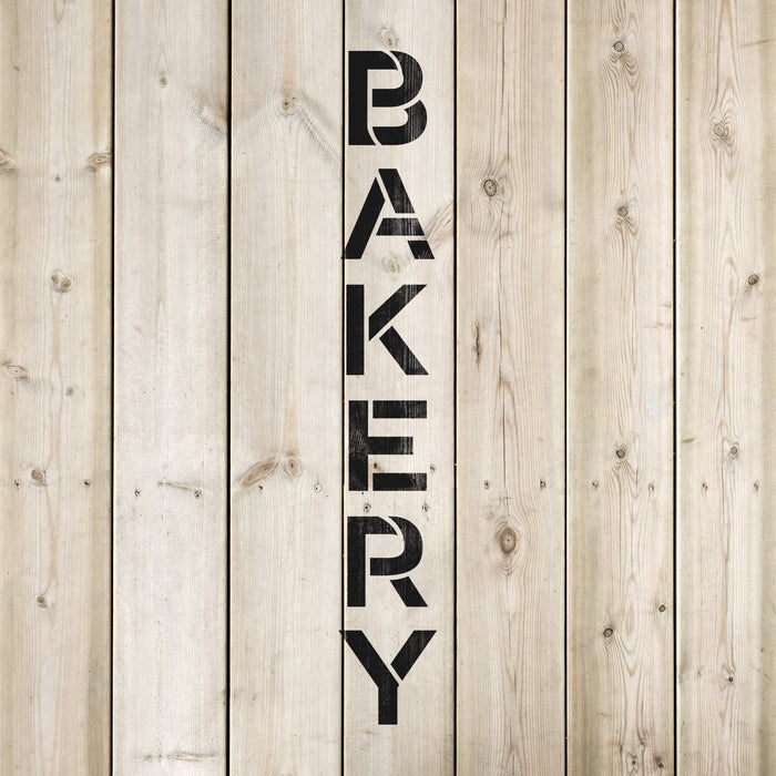 Vertical Sign Bakery Stencil