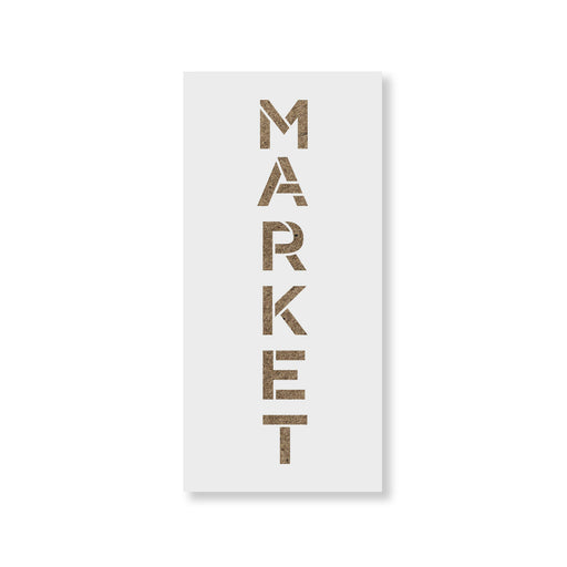 Vertical Sign Market Stencil
