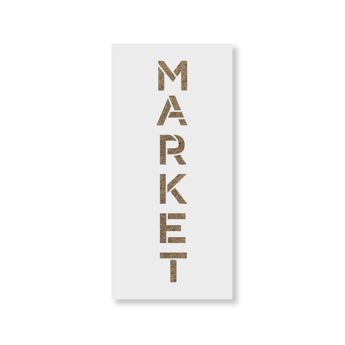 Vertical Sign Market Stencil