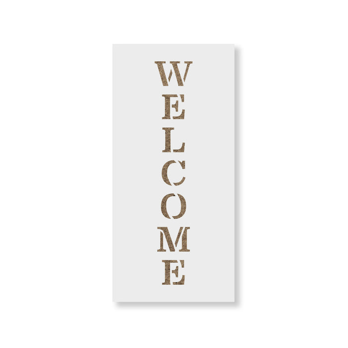 Vertical Sign Welcome Stencil