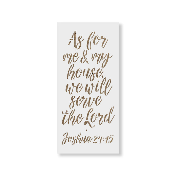 We Will Serve The Lord Bible Verse Stencil