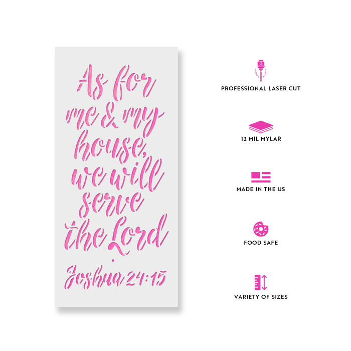 We Will Serve The Lord Bible Verse Stencil