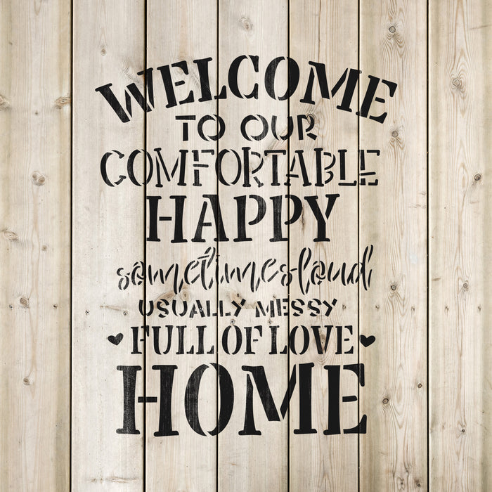 Welcome To Our Comfortable Home Stencil