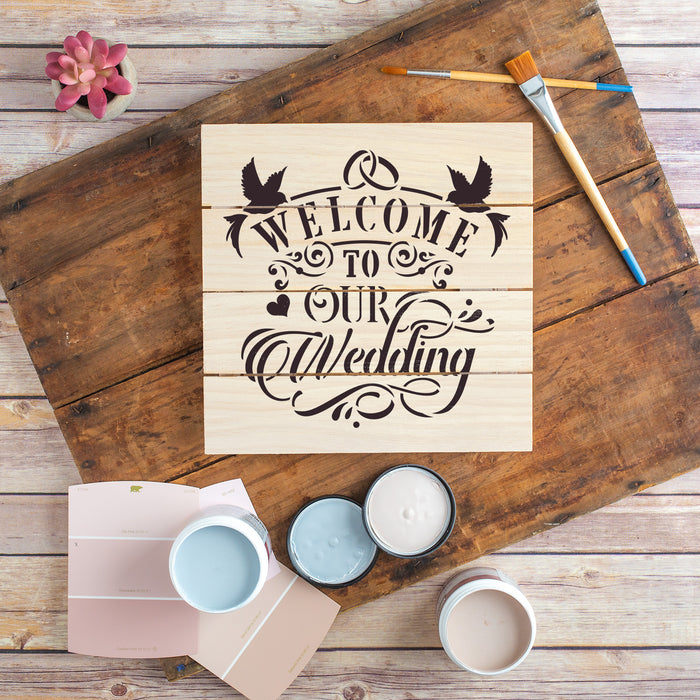 Custom Wedding Stencil - Create your Wedding Sign - Wedding Wreath Design