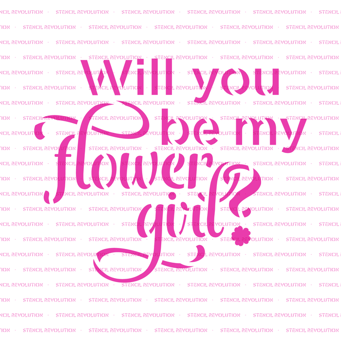 Will You Flower Girl Cookie Stencil