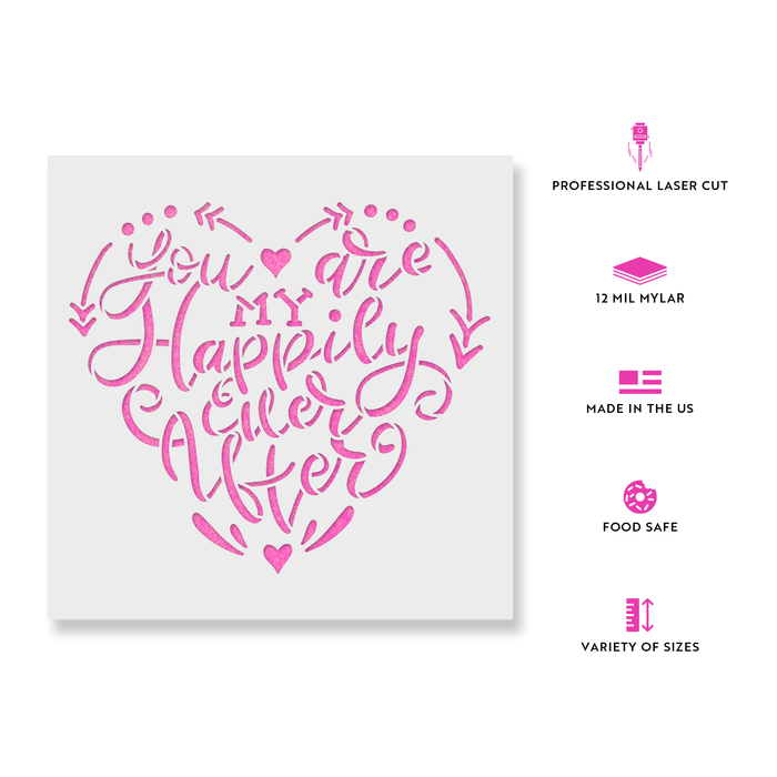 You Are My Happily Ever After Wedding Stencil